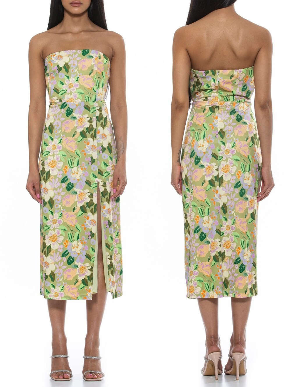 Alexia Admor Ellie Strapless Midi Length Dress